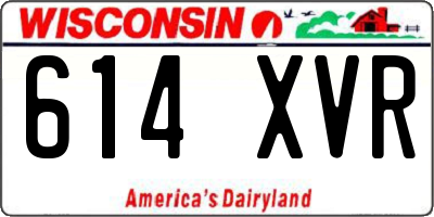 WI license plate 614XVR