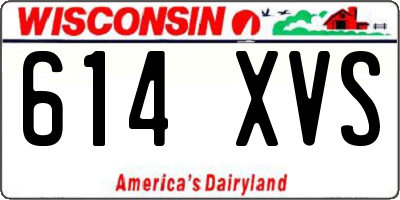 WI license plate 614XVS