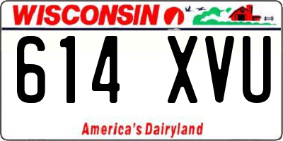 WI license plate 614XVU