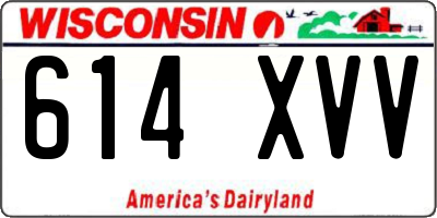 WI license plate 614XVV