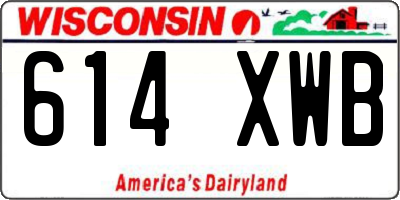WI license plate 614XWB