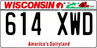 WI license plate 614XWD