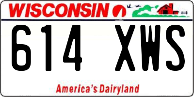 WI license plate 614XWS