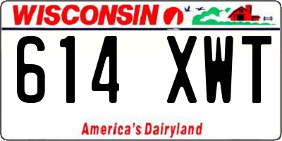WI license plate 614XWT