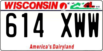 WI license plate 614XWW