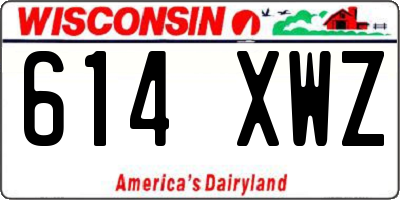 WI license plate 614XWZ