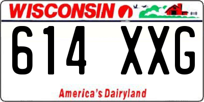 WI license plate 614XXG
