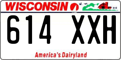 WI license plate 614XXH