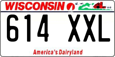 WI license plate 614XXL