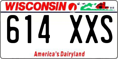 WI license plate 614XXS