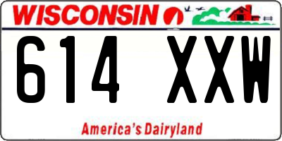 WI license plate 614XXW