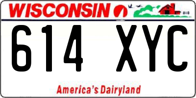 WI license plate 614XYC