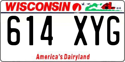 WI license plate 614XYG