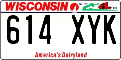 WI license plate 614XYK
