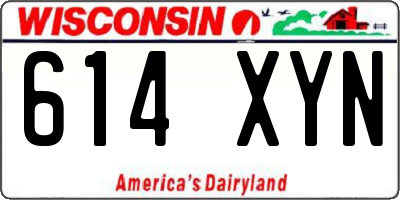 WI license plate 614XYN