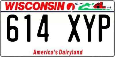 WI license plate 614XYP