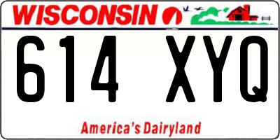 WI license plate 614XYQ
