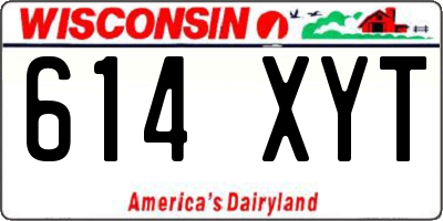 WI license plate 614XYT