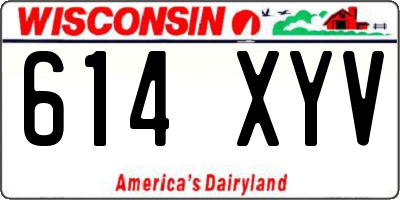 WI license plate 614XYV