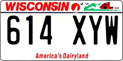 WI license plate 614XYW