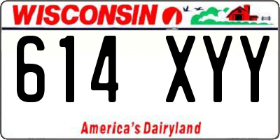 WI license plate 614XYY