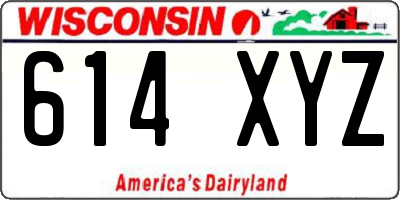 WI license plate 614XYZ