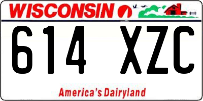 WI license plate 614XZC