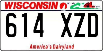WI license plate 614XZD