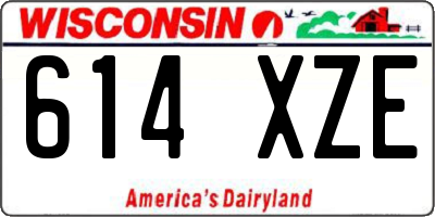WI license plate 614XZE
