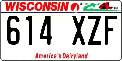 WI license plate 614XZF