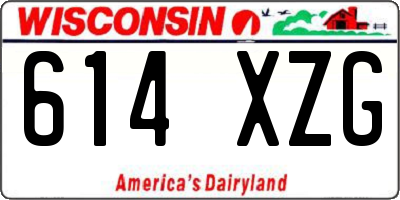 WI license plate 614XZG