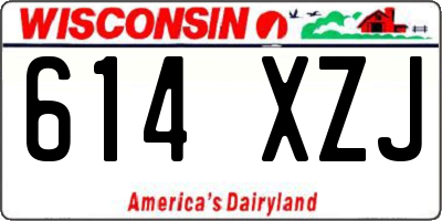 WI license plate 614XZJ