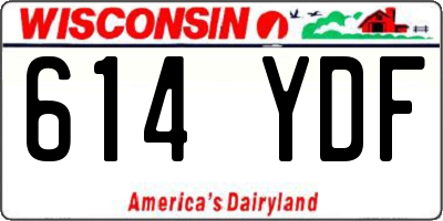 WI license plate 614YDF