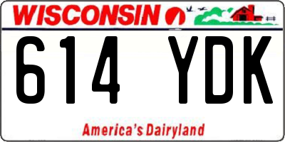WI license plate 614YDK