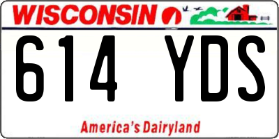 WI license plate 614YDS