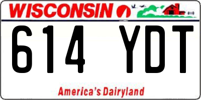 WI license plate 614YDT