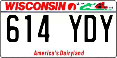 WI license plate 614YDY