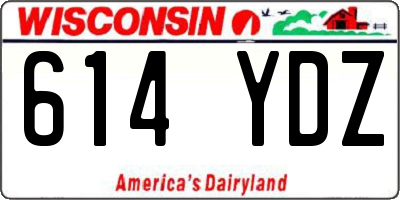 WI license plate 614YDZ
