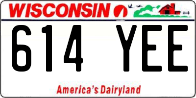 WI license plate 614YEE