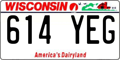 WI license plate 614YEG