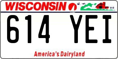 WI license plate 614YEI