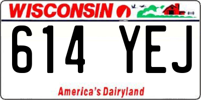 WI license plate 614YEJ