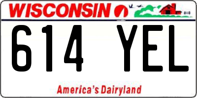 WI license plate 614YEL