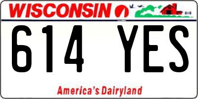 WI license plate 614YES