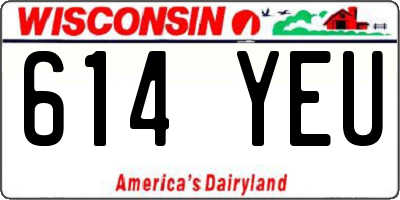 WI license plate 614YEU