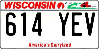 WI license plate 614YEV