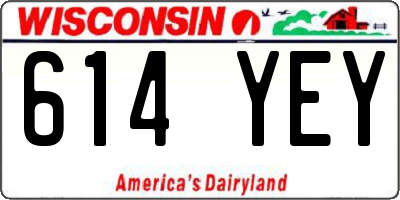 WI license plate 614YEY
