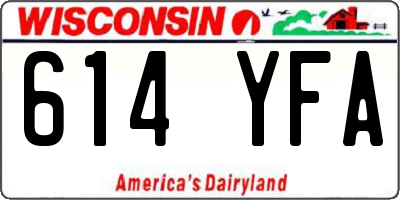 WI license plate 614YFA