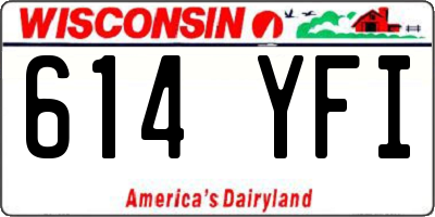 WI license plate 614YFI