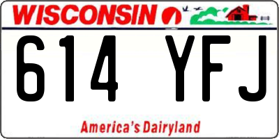 WI license plate 614YFJ